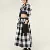 WENDYKEI B/W Check Skirt With Big Pockets