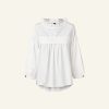 WENDYKEI Poplin Blouse With Puffed Sleeves