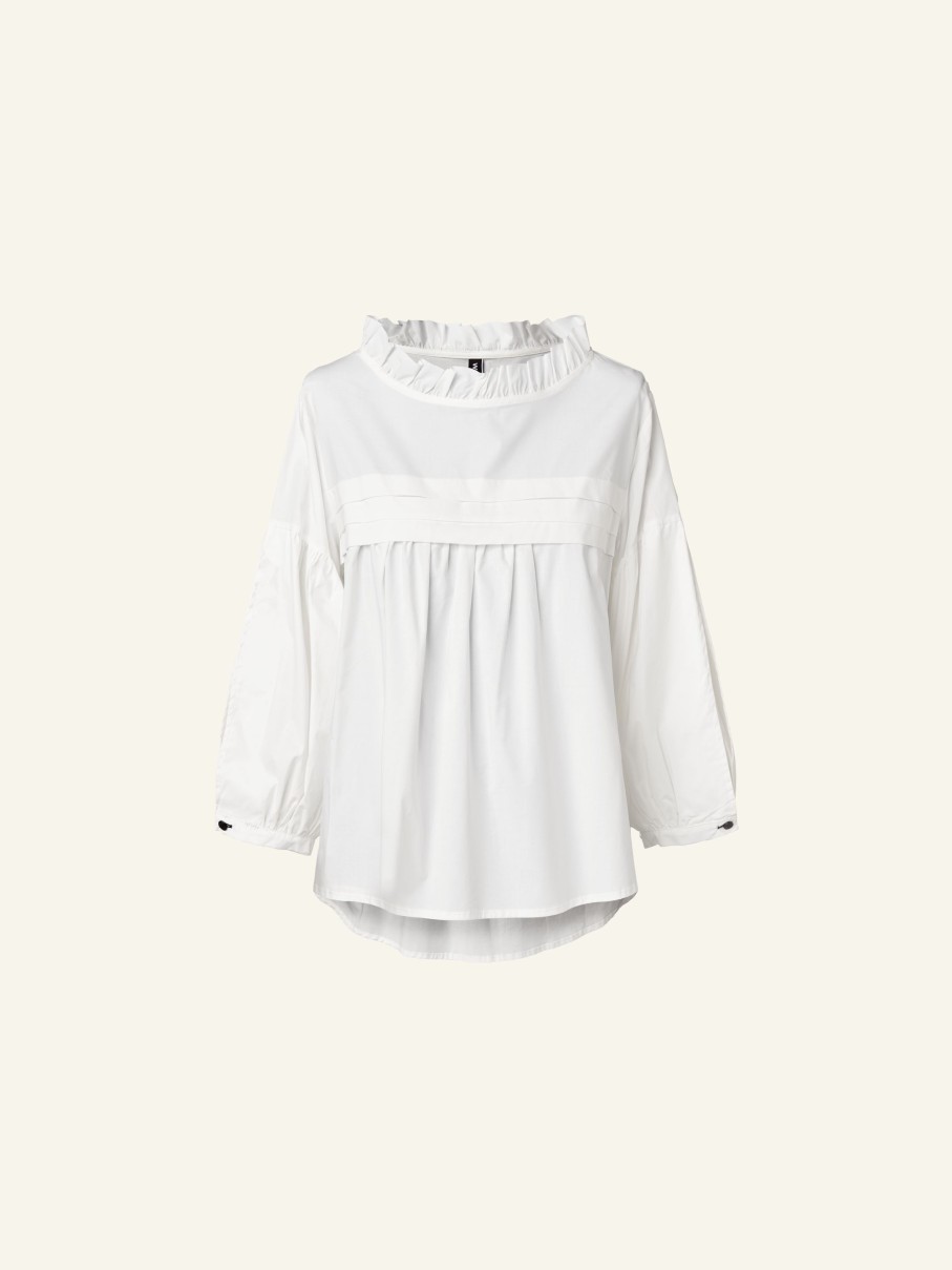 WENDYKEI Poplin Blouse With Puffed Sleeves