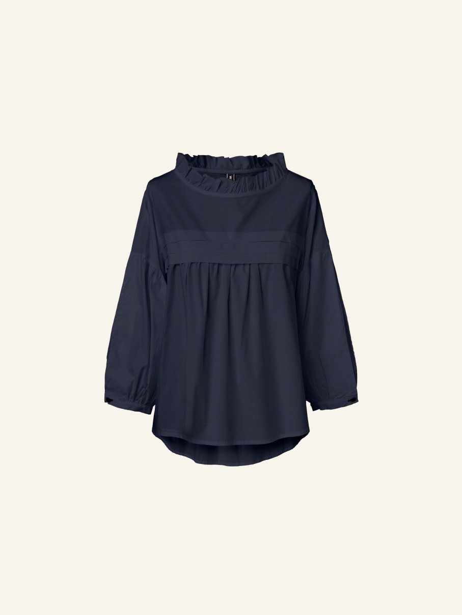 WENDYKEI Poplin Blouse With Puffed Sleeves