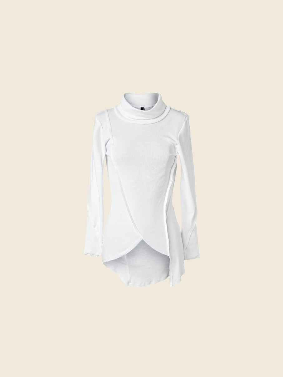 WENDYKEI Turtleneck T-Shirt With Asymmetric Hem