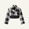 WENDYKEI B/W Checked Crop Shirt