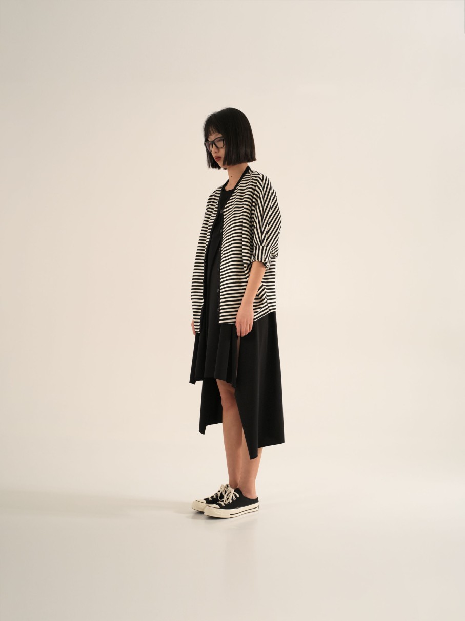 WENDYKEI Striped Cardigan With V-Neck