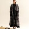 WENDYKEI Coat In Gray Tartan Fabric With Big Cargo Pockets