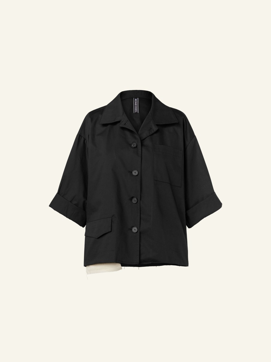 WENDYKEI Cropped Jacket In Stretch Gabardine