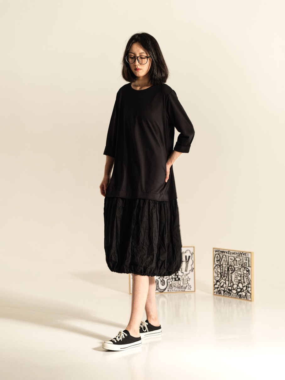 WENDYKEI Sweatshirt Dress With Wrinkled Effect Balloon Flounce