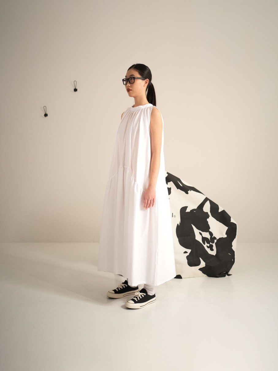 WENDYKEI Long Sleeveless Dress In Poplin