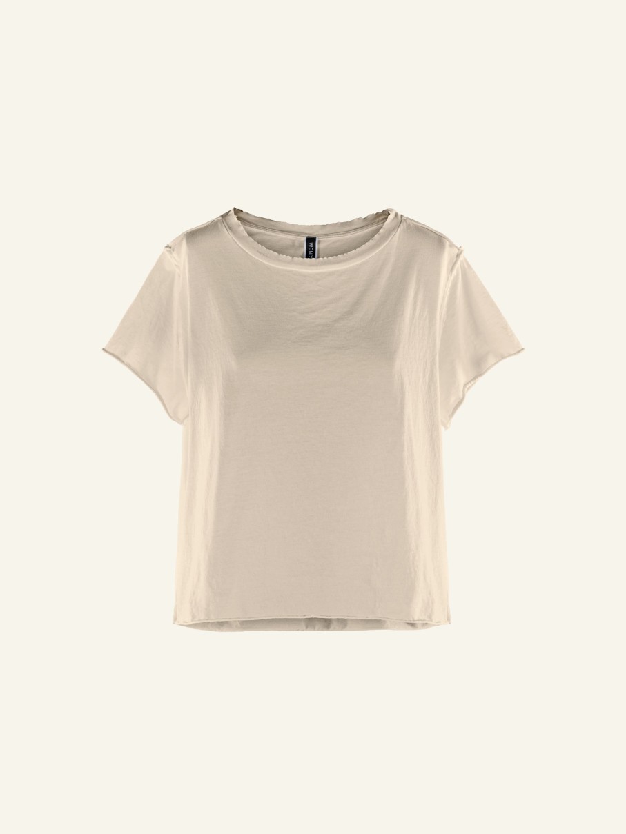 WENDYKEI Raw Cut Cotton T-Shirt