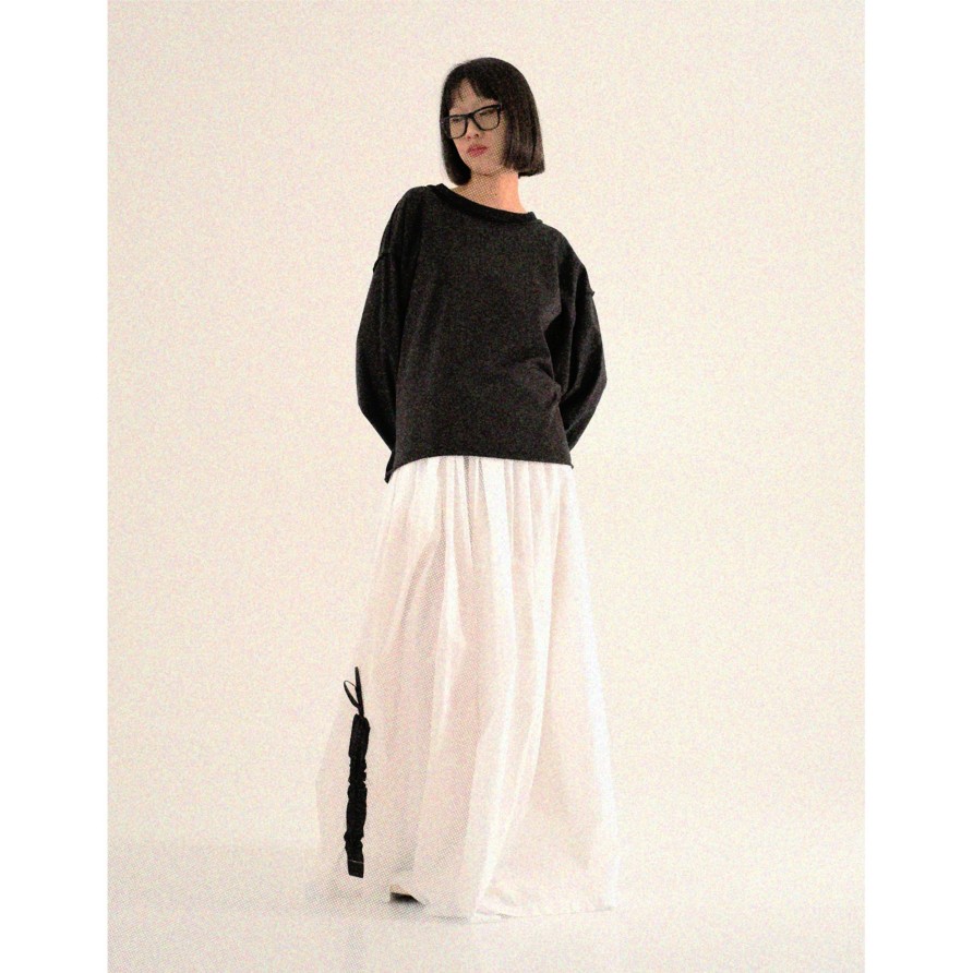 WENDYKEI Long Skirt With Contrast Drawstring On The Side