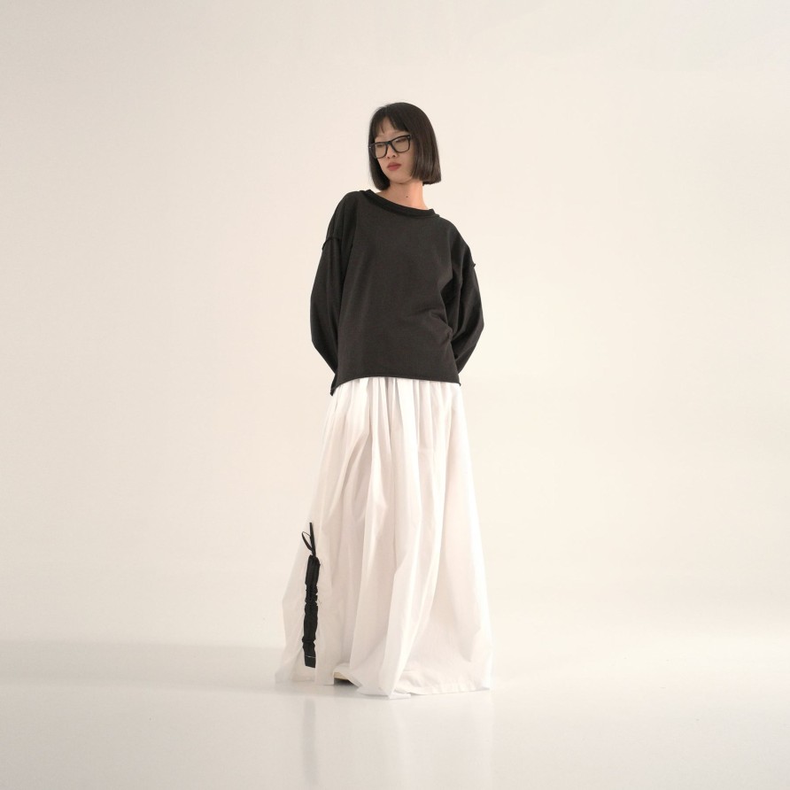 WENDYKEI Long Skirt With Contrast Drawstring On The Side