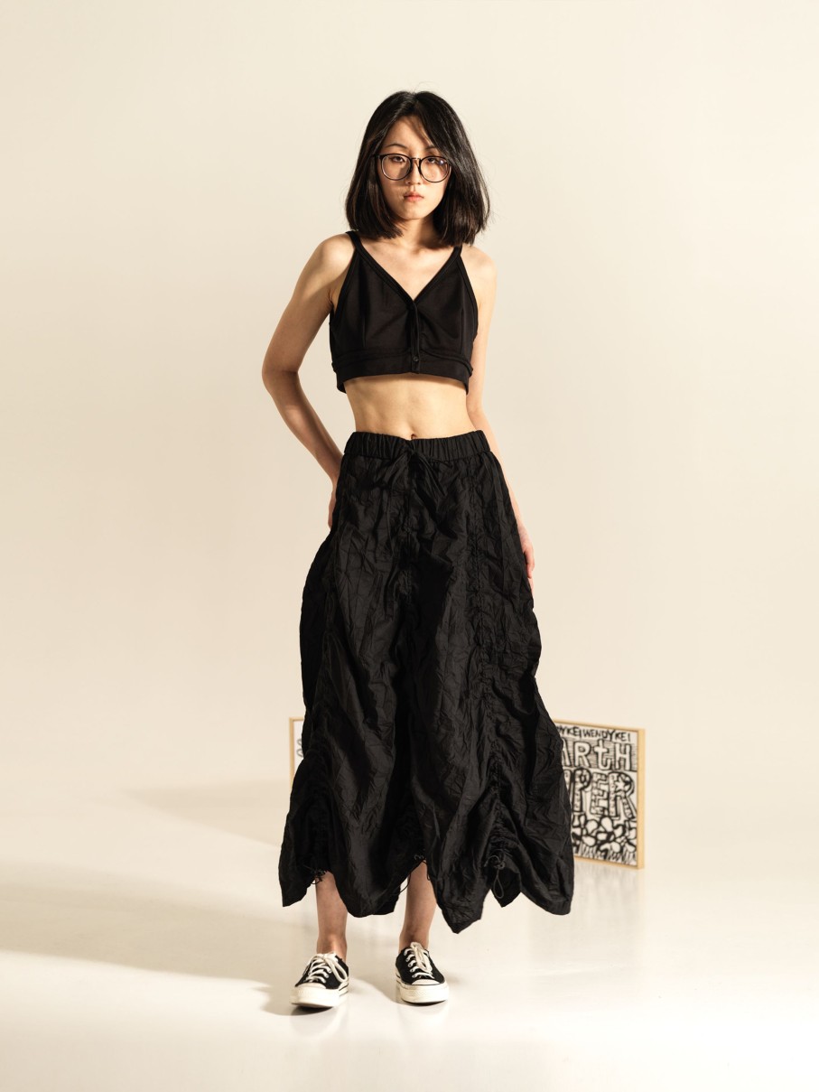 WENDYKEI Wrinkled Effect Skirt With Vertical Drawstrings