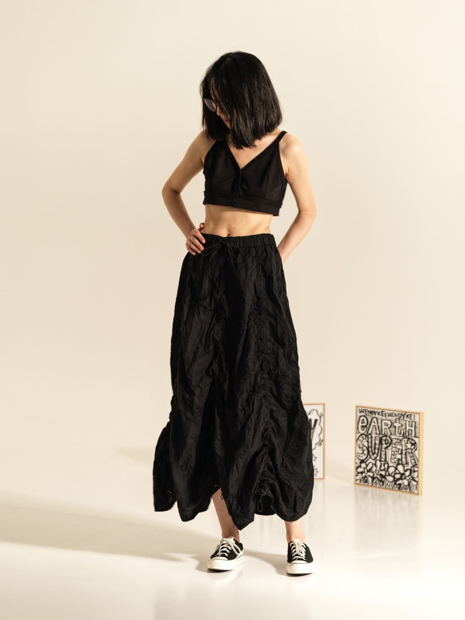 WENDYKEI Wrinkled Effect Skirt With Vertical Drawstrings