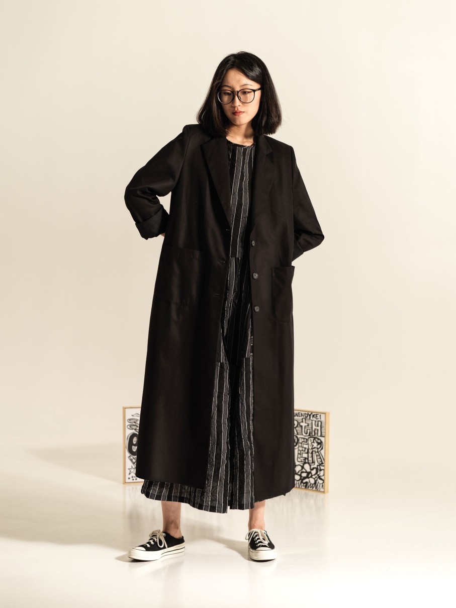 WENDYKEI Long Coat In Cotton Fabric With Rever Collar