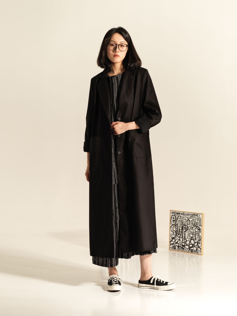 WENDYKEI Long Coat In Cotton Fabric With Rever Collar