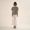 WENDYKEI B/W Checked Linen/Cotton Blend T-Shirt