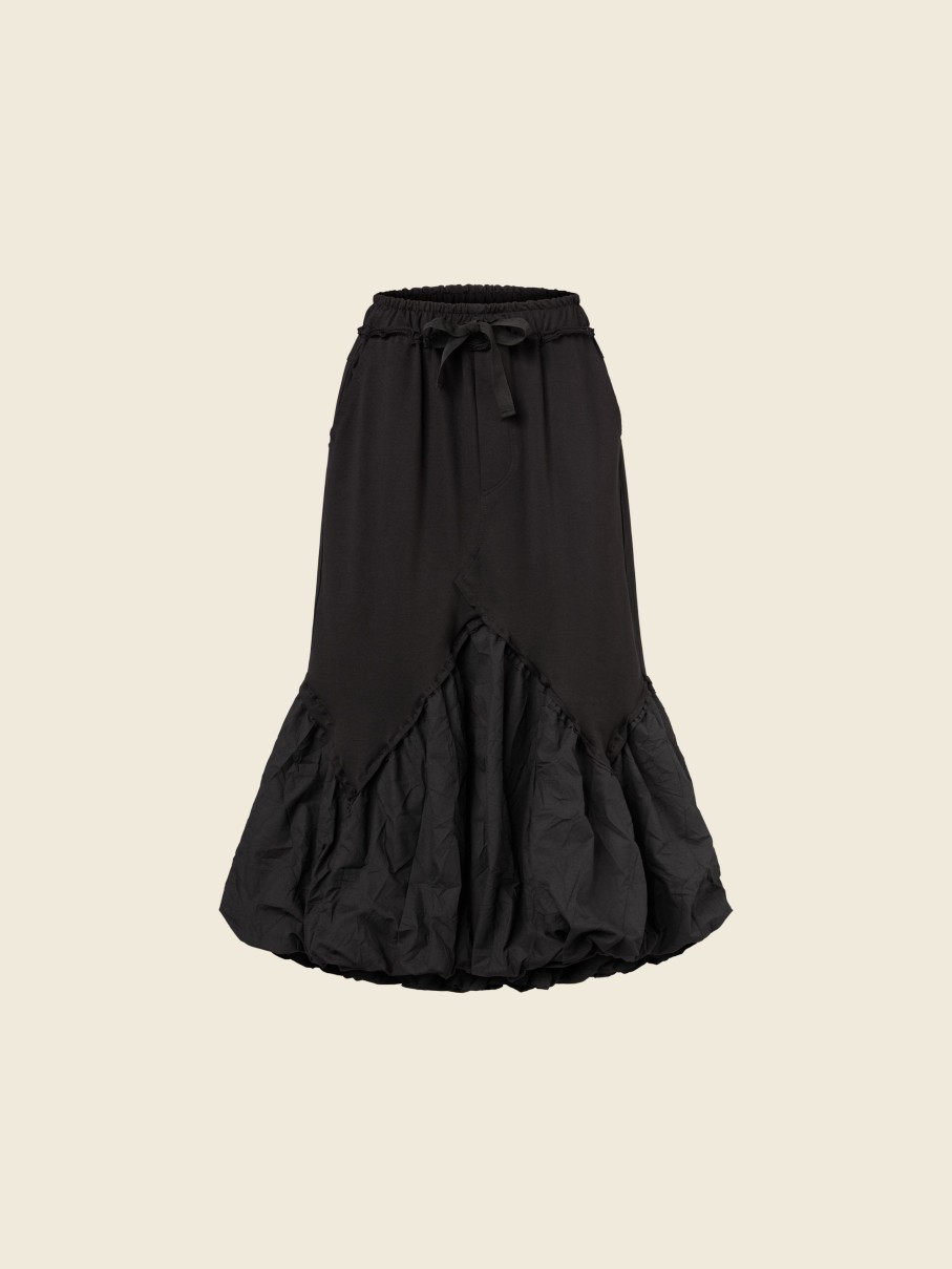 WENDYKEI Fleece Skirt With Wrinkled Effect Balloon Flounce