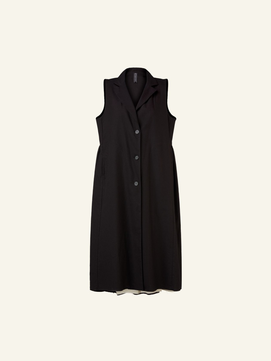 WENDYKEI Sleeveless Cardigan With Rever Collar