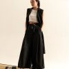 WENDYKEI Palazzo Trousers With Side Ecru Profiles