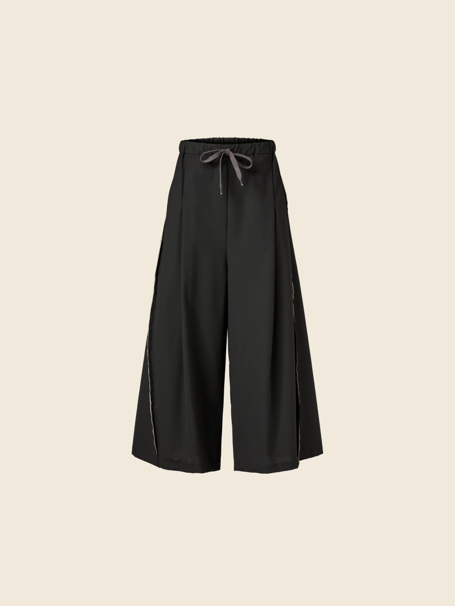 WENDYKEI Palazzo Trousers With Side Ecru Profiles