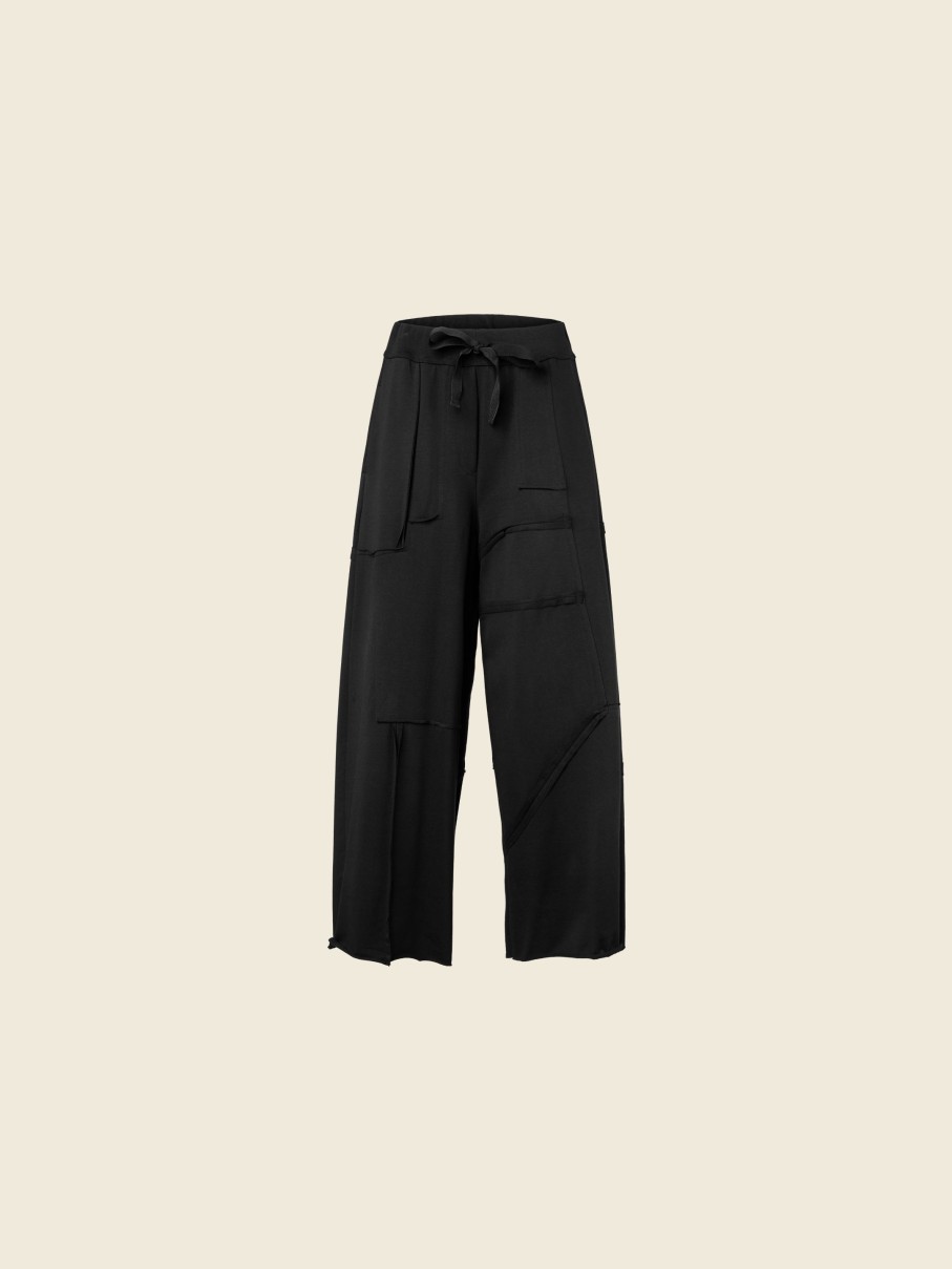 WENDYKEI Palazzo Sweatpants With Raw Cut Seams