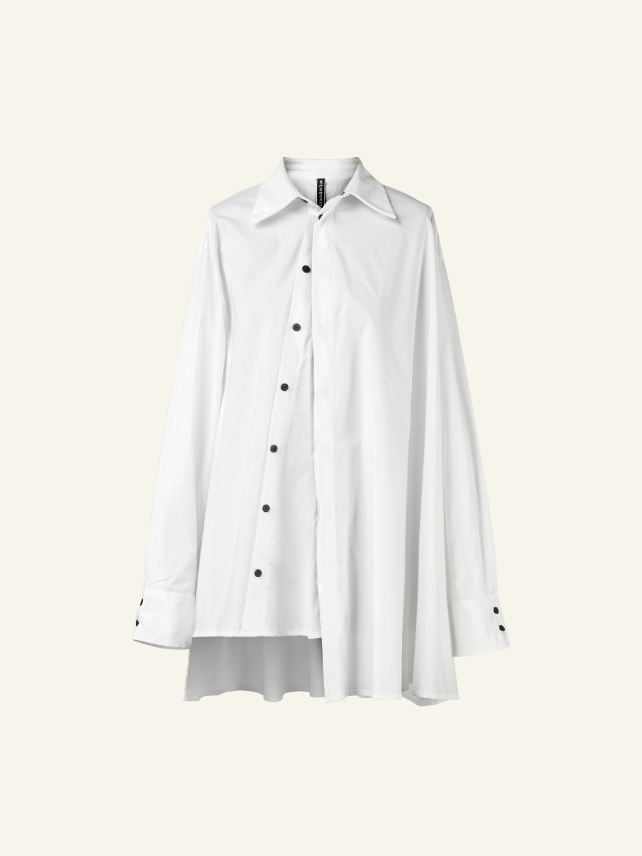 WENDYKEI Asymmetric Shirt With Button