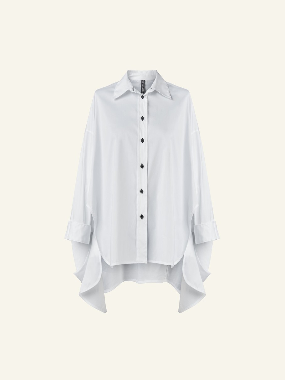 WENDYKEI Over Shirt With Rounded Split