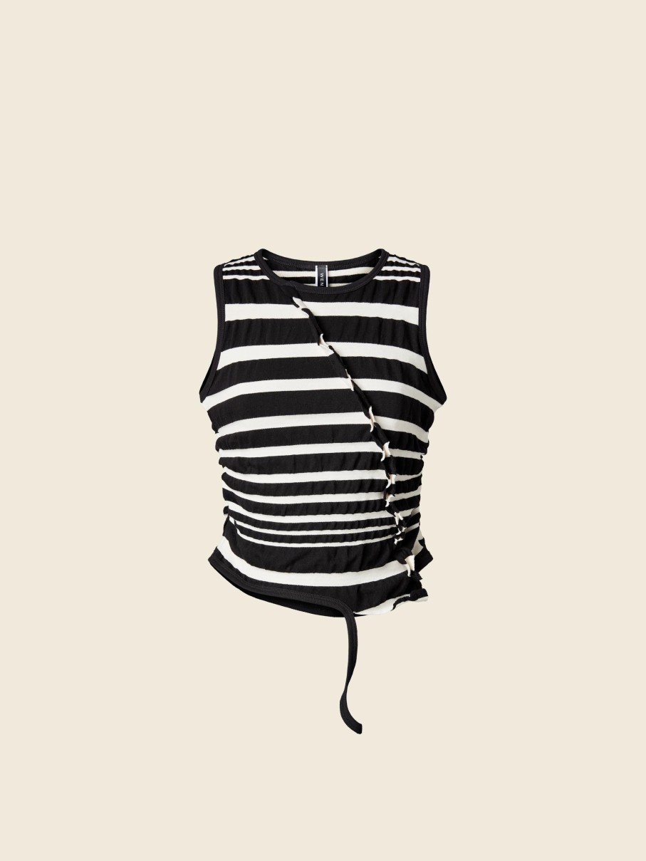 WENDYKEI Black And White Striped Top