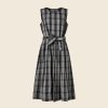 WENDYKEI Sleeveless Dress In Gray Tartan Fabric With Belt