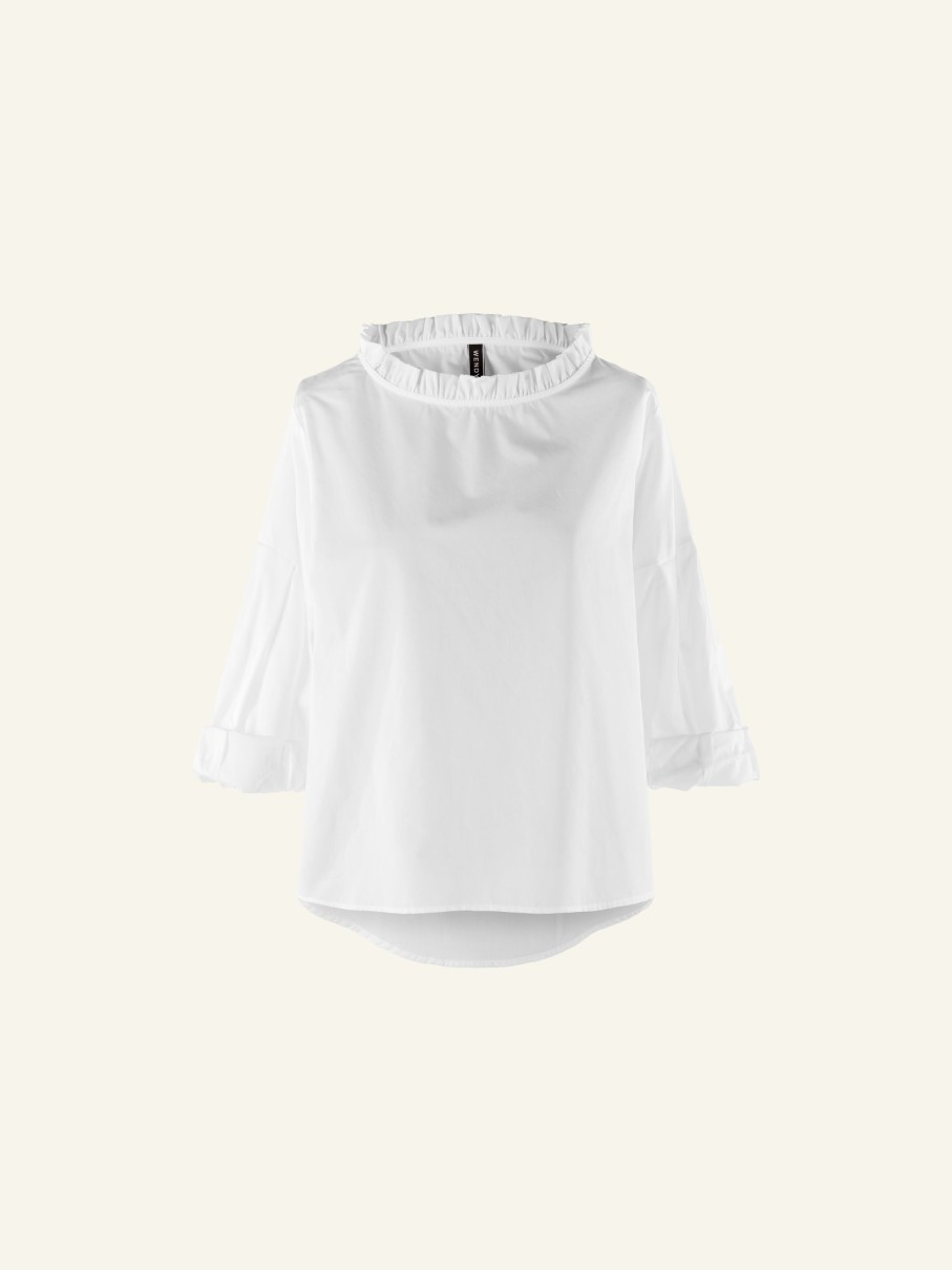 WENDYKEI Wide Blouse With Rouches Neck