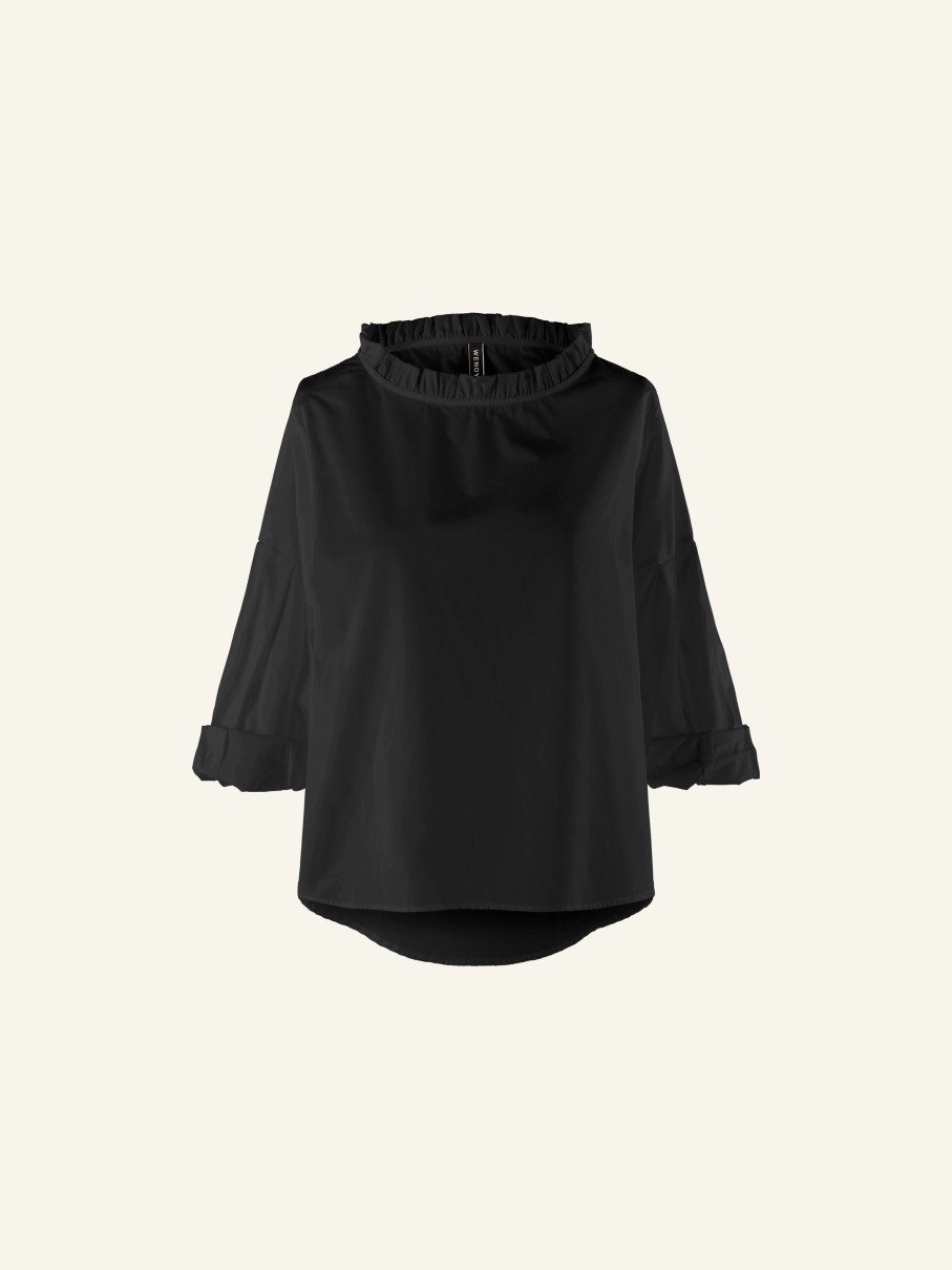 WENDYKEI Wide Blouse With Rouches Neck