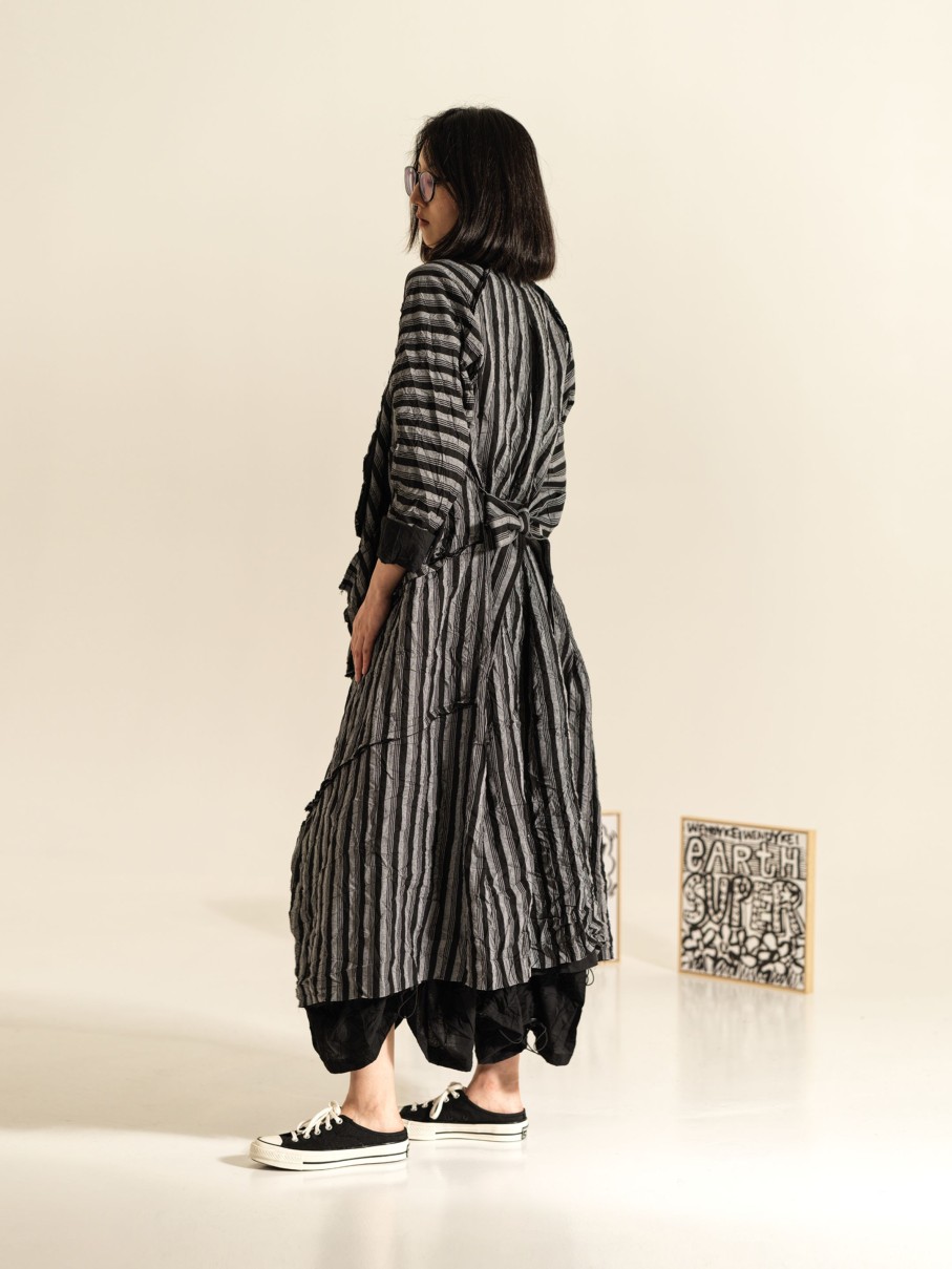 WENDYKEI Striped Duster Coat With Belt