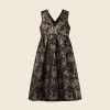 WENDYKEI Elegant Dress In Gold Jacquard Fabric