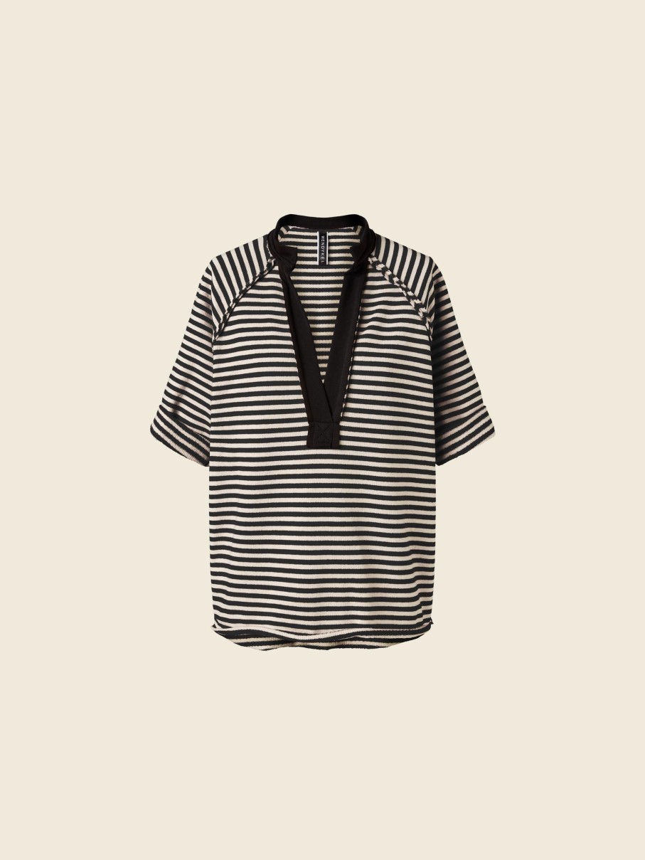 WENDYKEI Striped Sweater With Ribbed Neckline