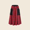 WENDYKEI Red Scottish Tartan Skirt With Big Pockets