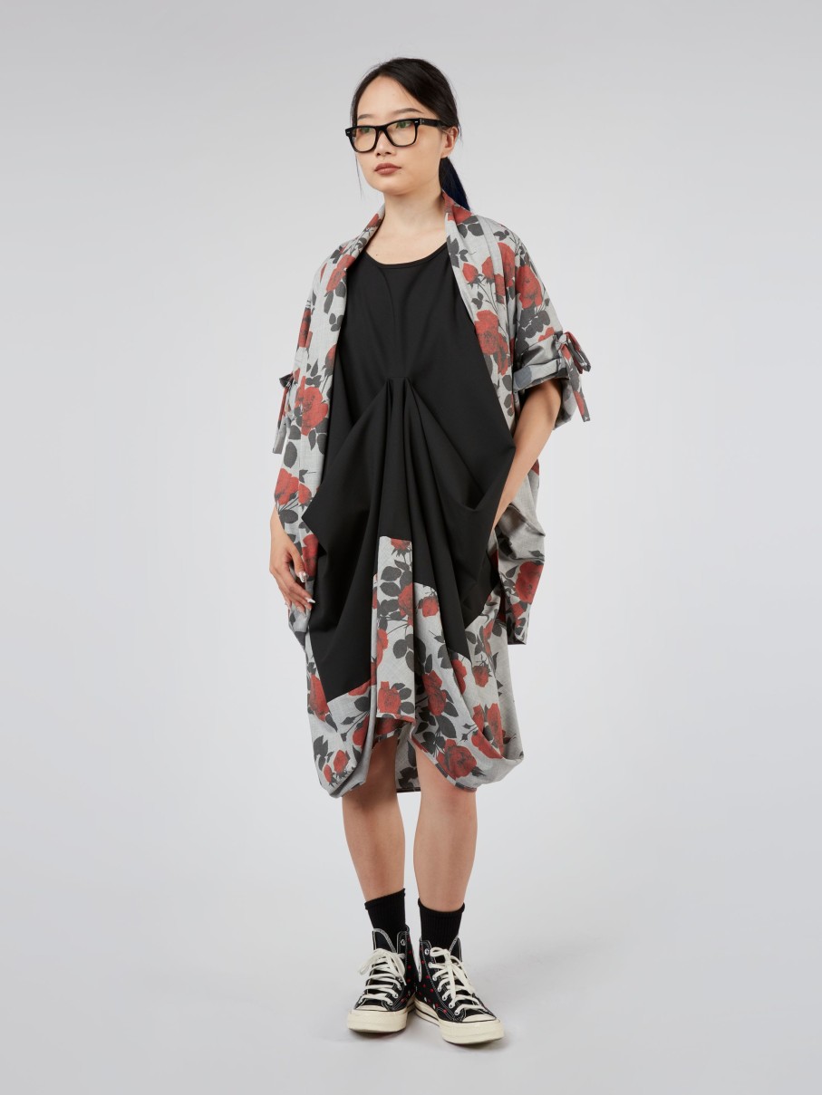 WENDYKEI Floral Pattern Rounded Cardigan